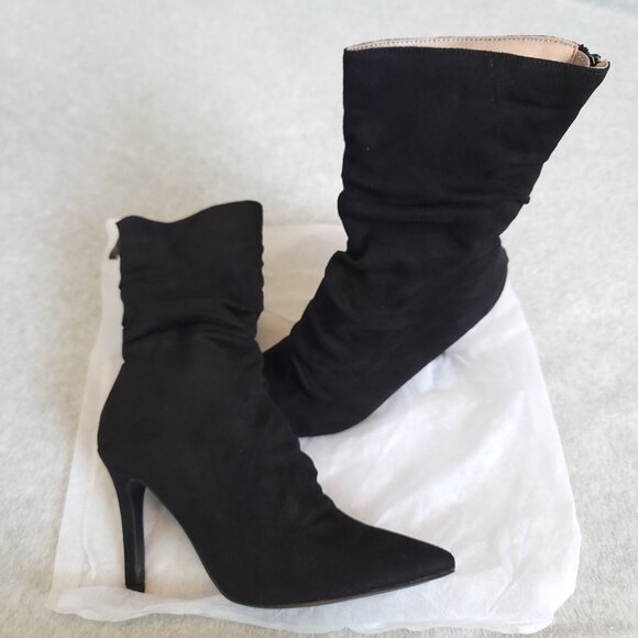 Journee collection Markie Black Mid Calf Boots NEW Size 8 - Picture 2 of 8